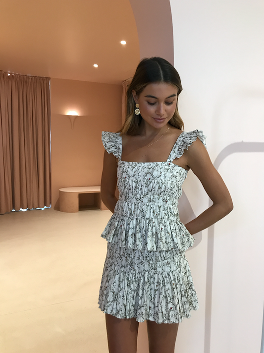 Sir Alba Mini Skirt in Alba Leaf Print