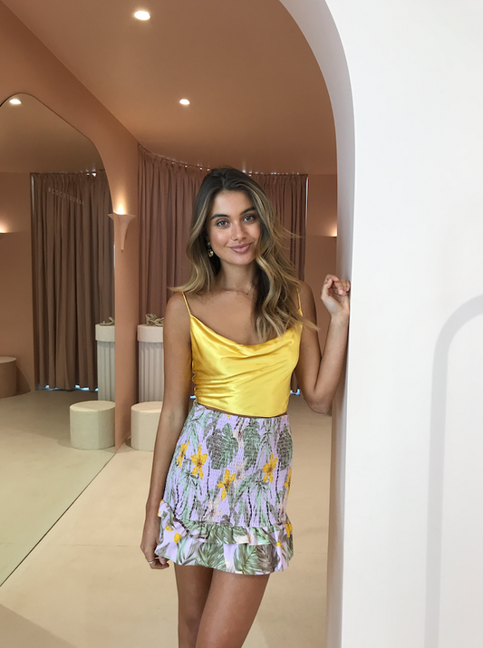 Carver Ivet Cowl Cami in Lemon