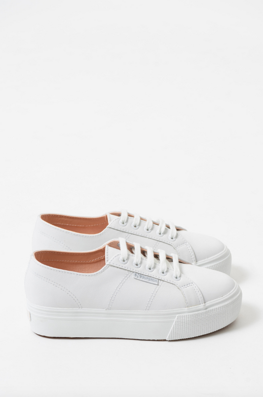 Superga Coco 2790 Nappa Leather Sneaker in Optical White