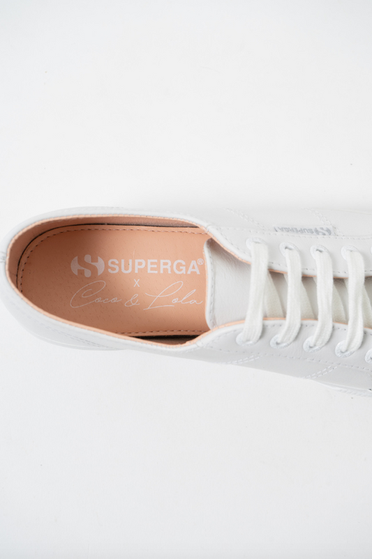 Superga Coco 2790 Nappa Leather Sneaker in Optical White