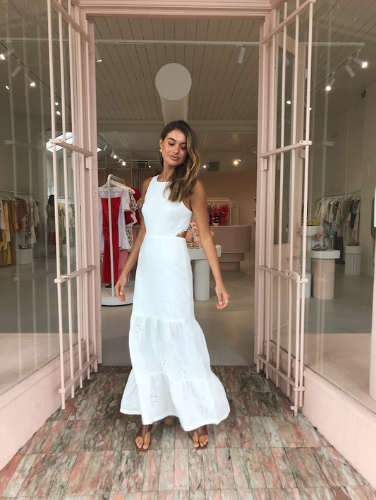 Sir Alena Tiered Maxi Dress in Ivory