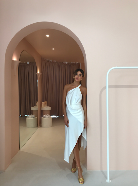 One Fell Swoop Harlequin Dress in White on White