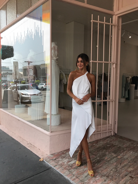 One Fell Swoop Harlequin Dress in White on White