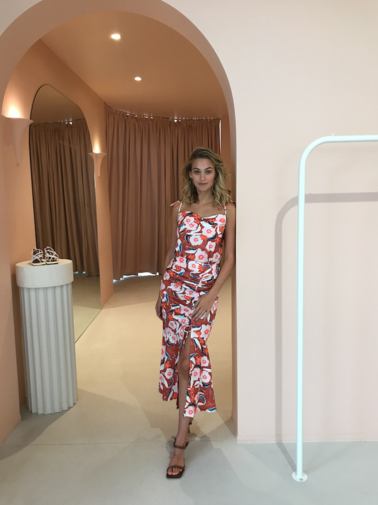 Vestire So First Dates Midi Skirt in Floral Print