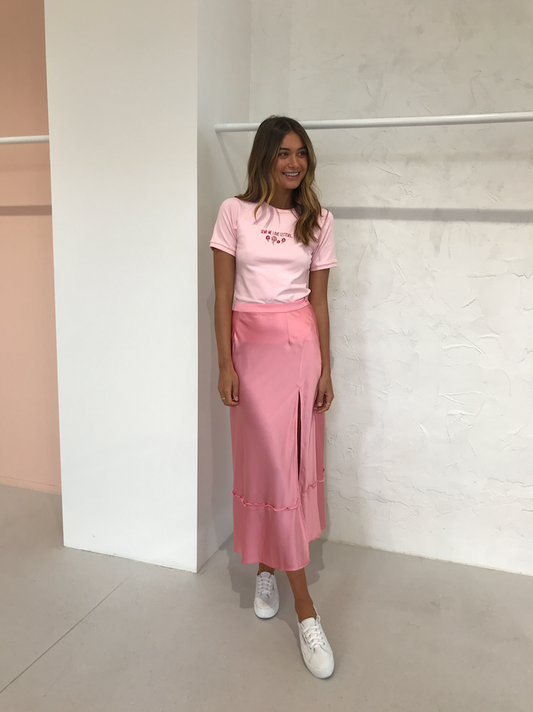 Hansen and Gretel Love Letters Tshirt in Pink