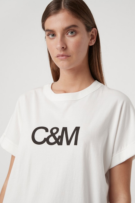 Camilla and Marc Huntington Tee in White with Black
