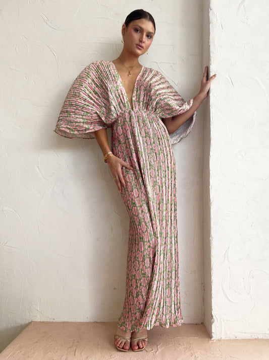 Sonya Gianna Dress in Olive Floral