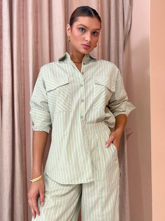 Sovere Reverb Stripe Shirt in Melon