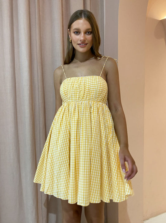 Steele Bastion Dress in Tangelo Gingham