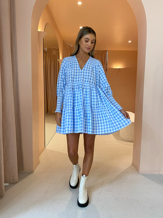 Steele Anika Dress in Sky Check