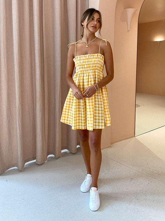 Steele Ayanna Dress in Papaya Check