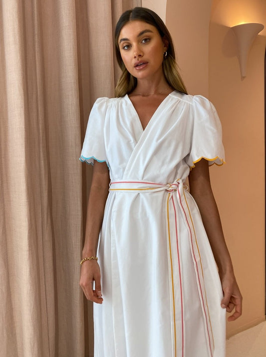 Steele Bridgitta Midi Dress in Rainbow Trim