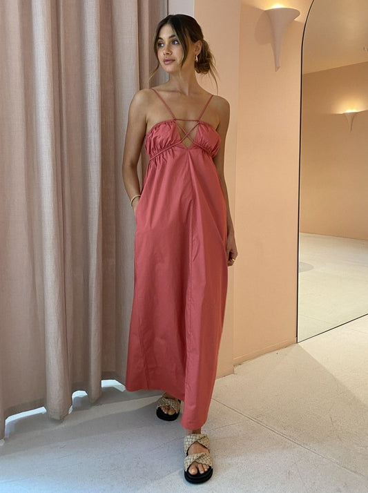 Suboo Rosanna Strappy Maxi Dress in Wine