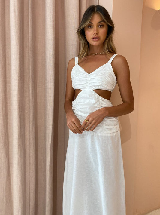 Suboo Aster Cut Out Maxi Dress in White