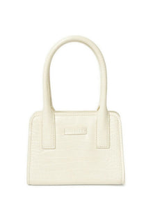 Brie Leon Paloma Mini Tote Bag in White Brushed Recycled Croc