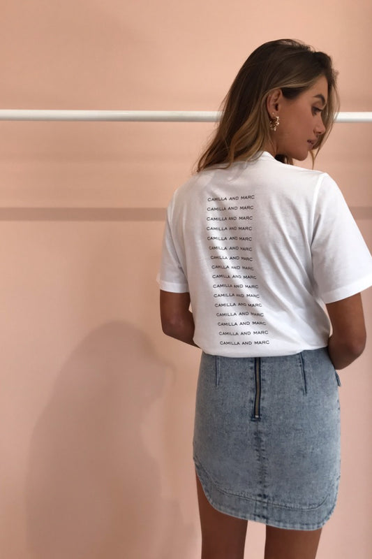 Camilla and Marc George Tee in Soft White