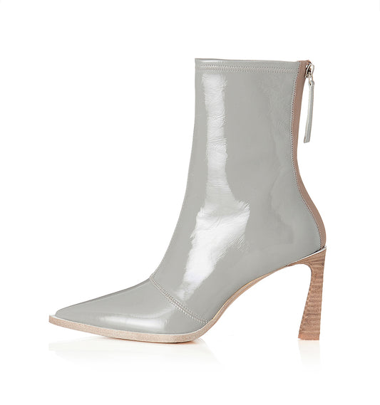 Alias Mae Zali Ankle Boot in Grey Crinkle Patent