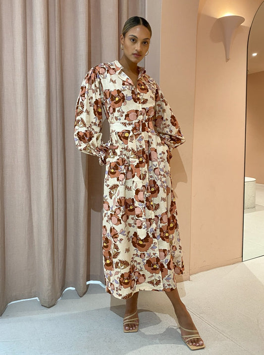 Ambra Maddalena Raphaella Dress in Floral Blush