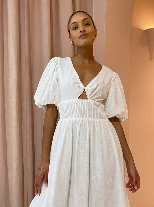 By Nicola Affogato Twist Maxi Dress in White