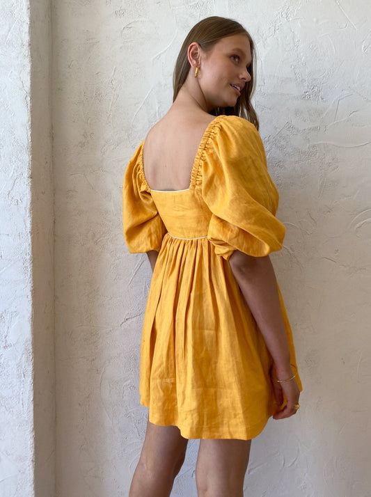 Mon Renn Maya Mini Dress in Mango Sorbet