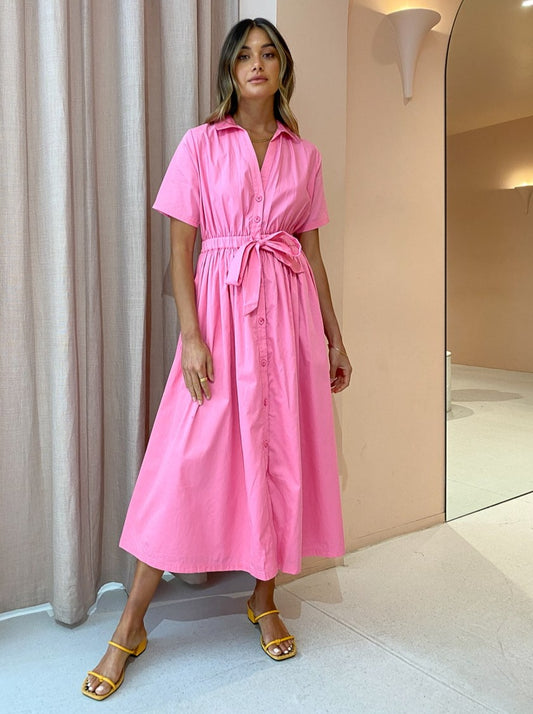 Steele Isadora Dress in Neon Pink